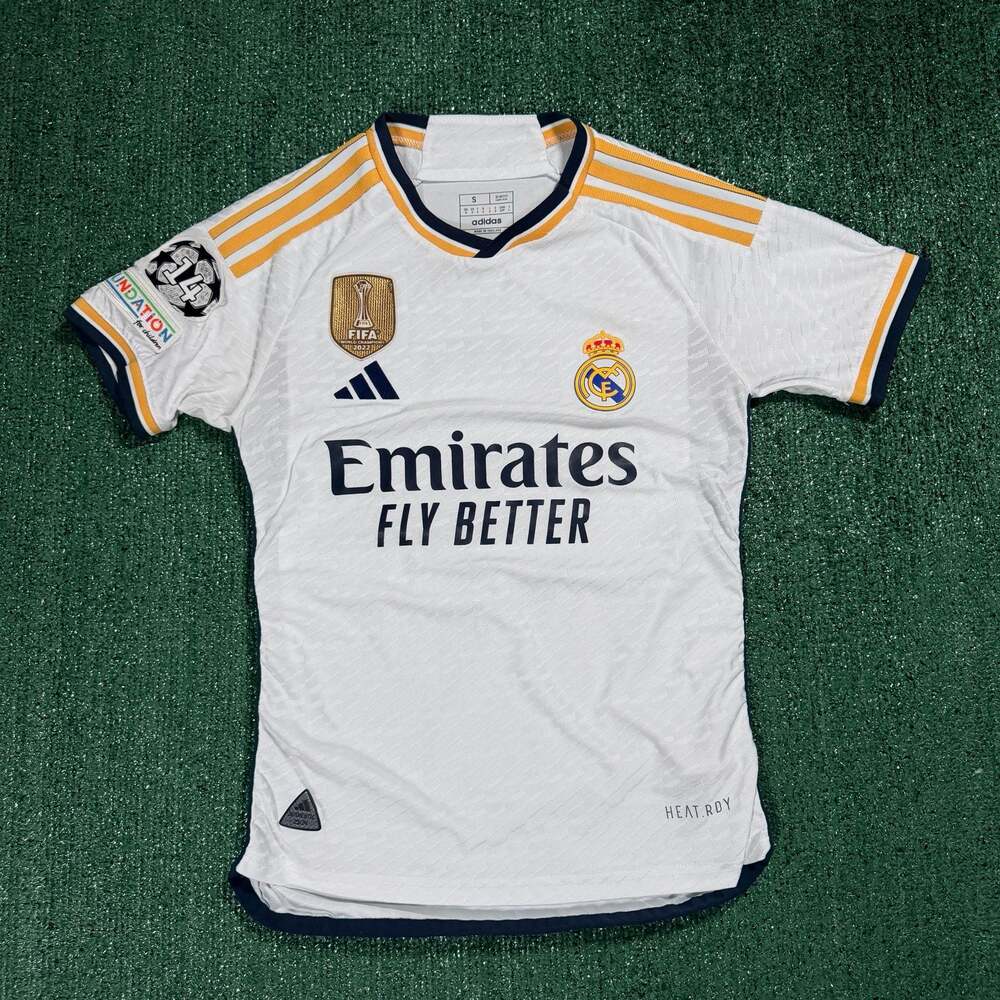 Adidas Real Madrid 2023/24 Home Authentic Jersey Bellingham #5 Small